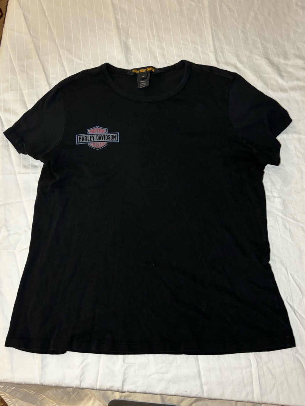 Harley-Davidson women’s XL Black Tee with Small Chest Shield Logo